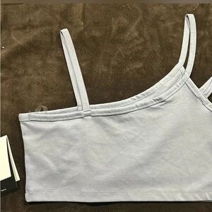 Light Gray Asymmetrical Crop Top